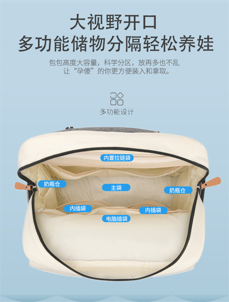 妈咪包包多功能外出时尚高级感双肩包母婴妈妈斜挎包跨境现货女包详情10