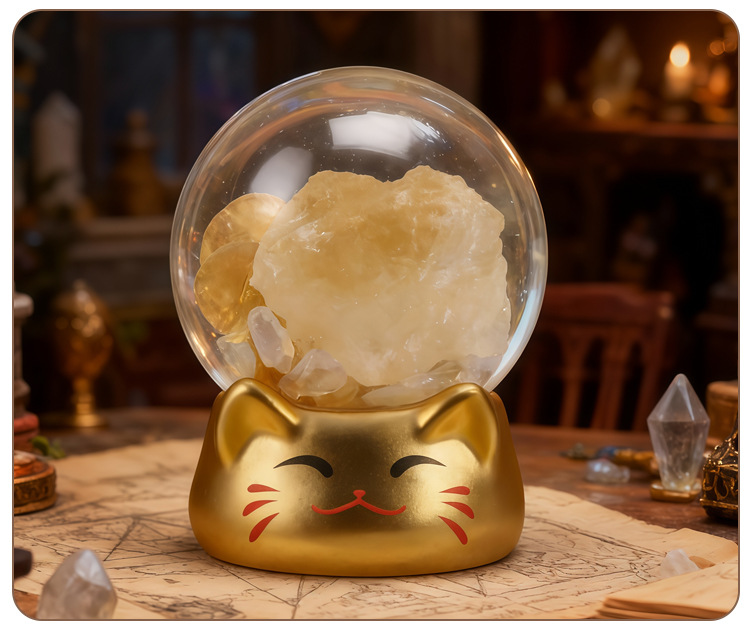 Cute cartoon cat Jingjing Crystal Blind box, creative crystal ball design, desktop decoration gift, gift decoration blind box pic 20