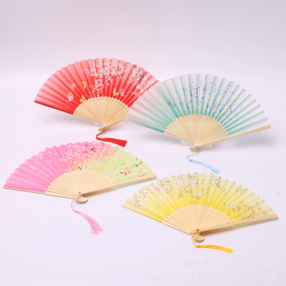 扇子中国风一笑扇 日式折扇古典舞蹈旗袍扇粉色少女桃花扇古装梅详情3