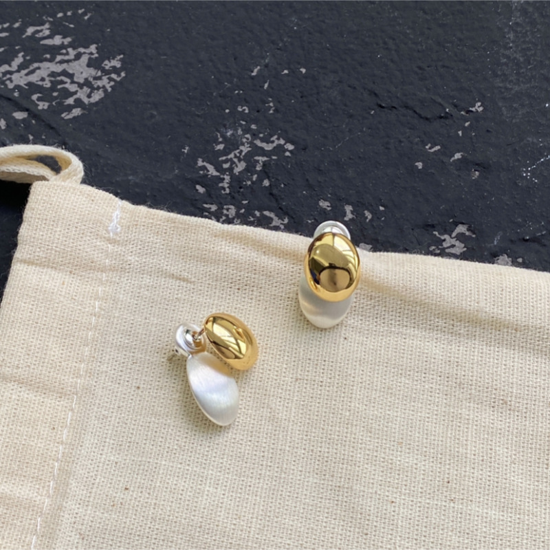 fever同款拼色耳钉复古小众质感拉丝秋季新款水滴金属简约耳环女详情4