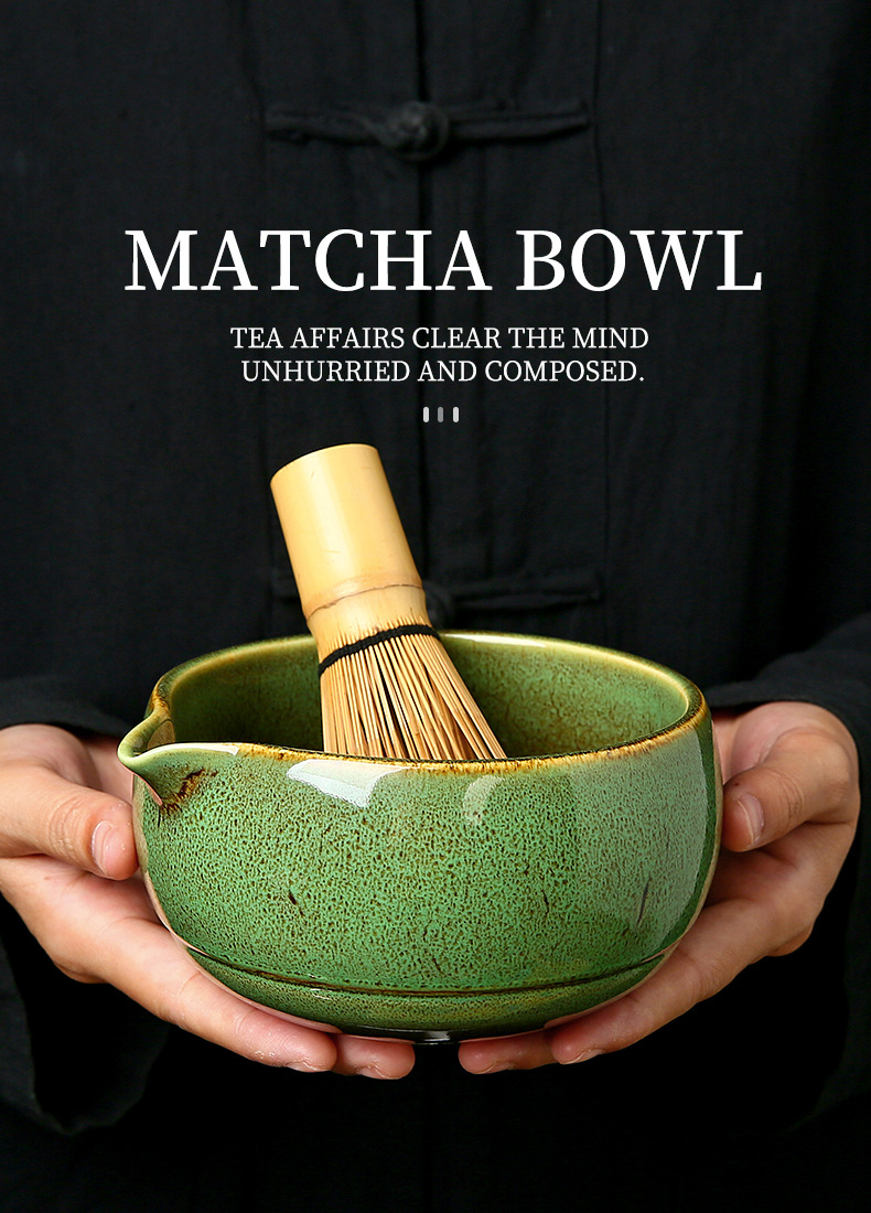 Japanese-style matcha bowl, ceramic matcha whisk set, bamboo matcha brush, Hyabonri Song Dynasty tea ceremony gift box pic 9