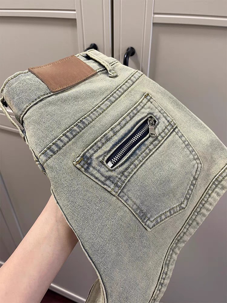 美式复古辣妹牛仔短裤女夏季薄款高腰弹力显瘦包臀a字超短热裤子详情4