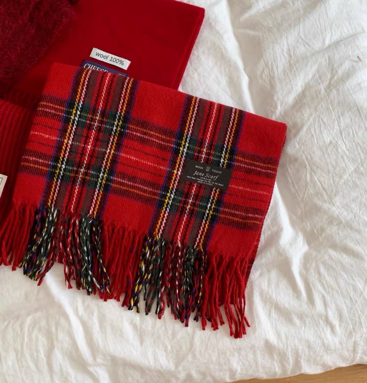 格子围巾大集合~韩系复古流苏ins女秋冬季学生百搭保暖氛围感围脖详情19