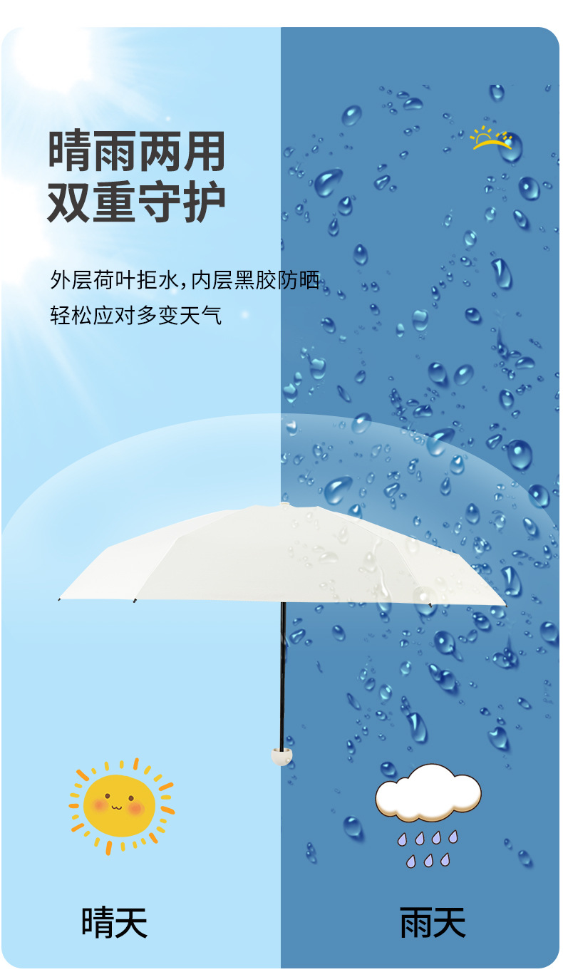 五折伞晴雨两用轻巧防晒伞超轻折叠迷你加厚太阳伞小巧便捷学生女详情5