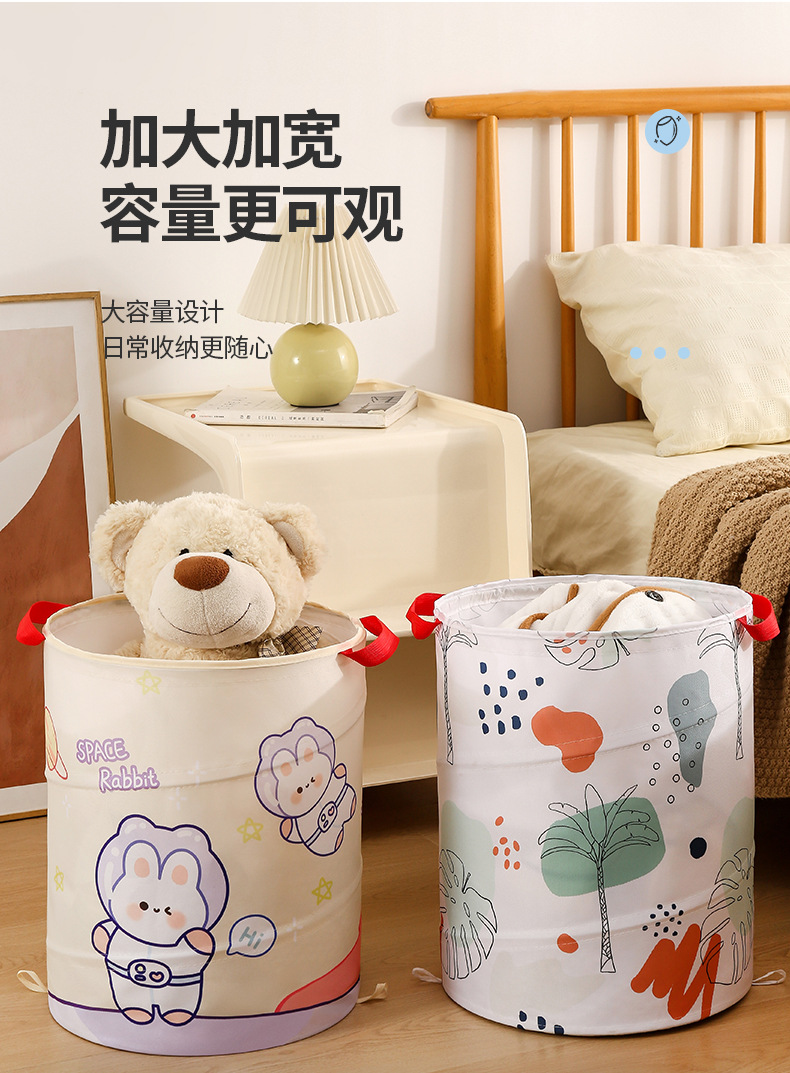 Folding dirty clothes basket 600D Oxford cloth storage bucket with built-in spring steel wire storage basket. Dirty clothes storage basket for home use pic 4