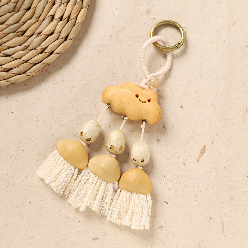Best-selling natural healing fruit shell bell pendant, string, fruit shell hand-cranked stress-relieving sound therapy bag, wind chime, personalized pendant pic 20