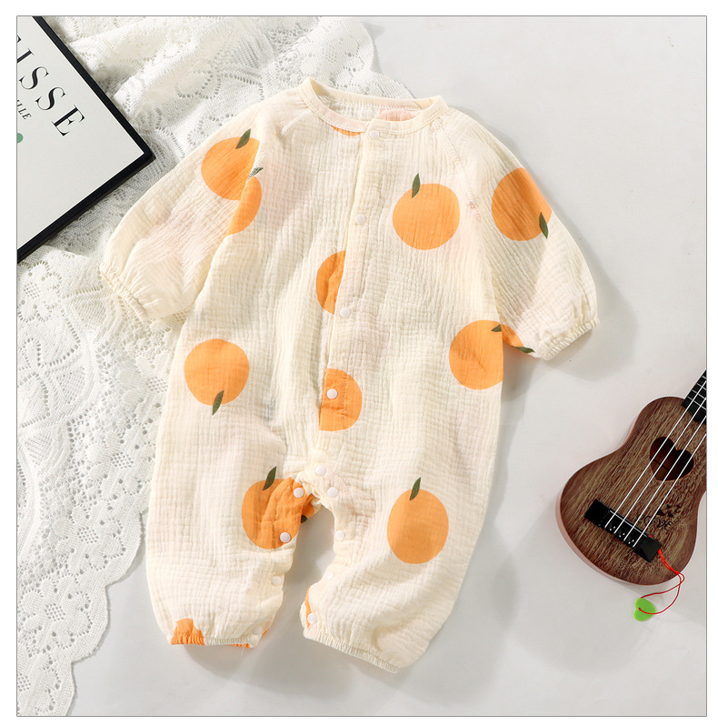 Boneless cotton yarn one-piece suit, cute cartoon crawling suit for newborn babies, close-fitting clothes for boys and girls, spring and summer pajamas pic 16