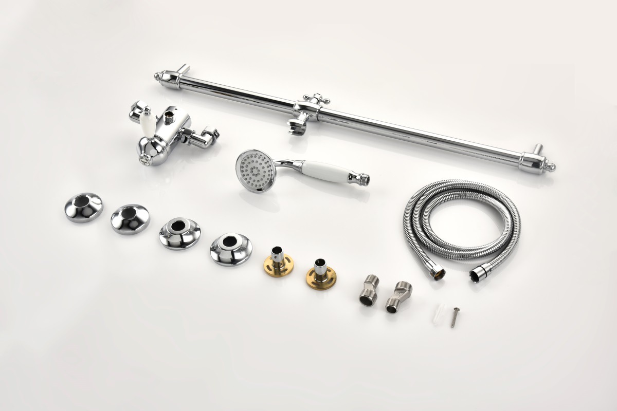 欧式全铜冷热花洒金色淋浴花洒挂墙式龙头卫生间升降增压混水阀详情30