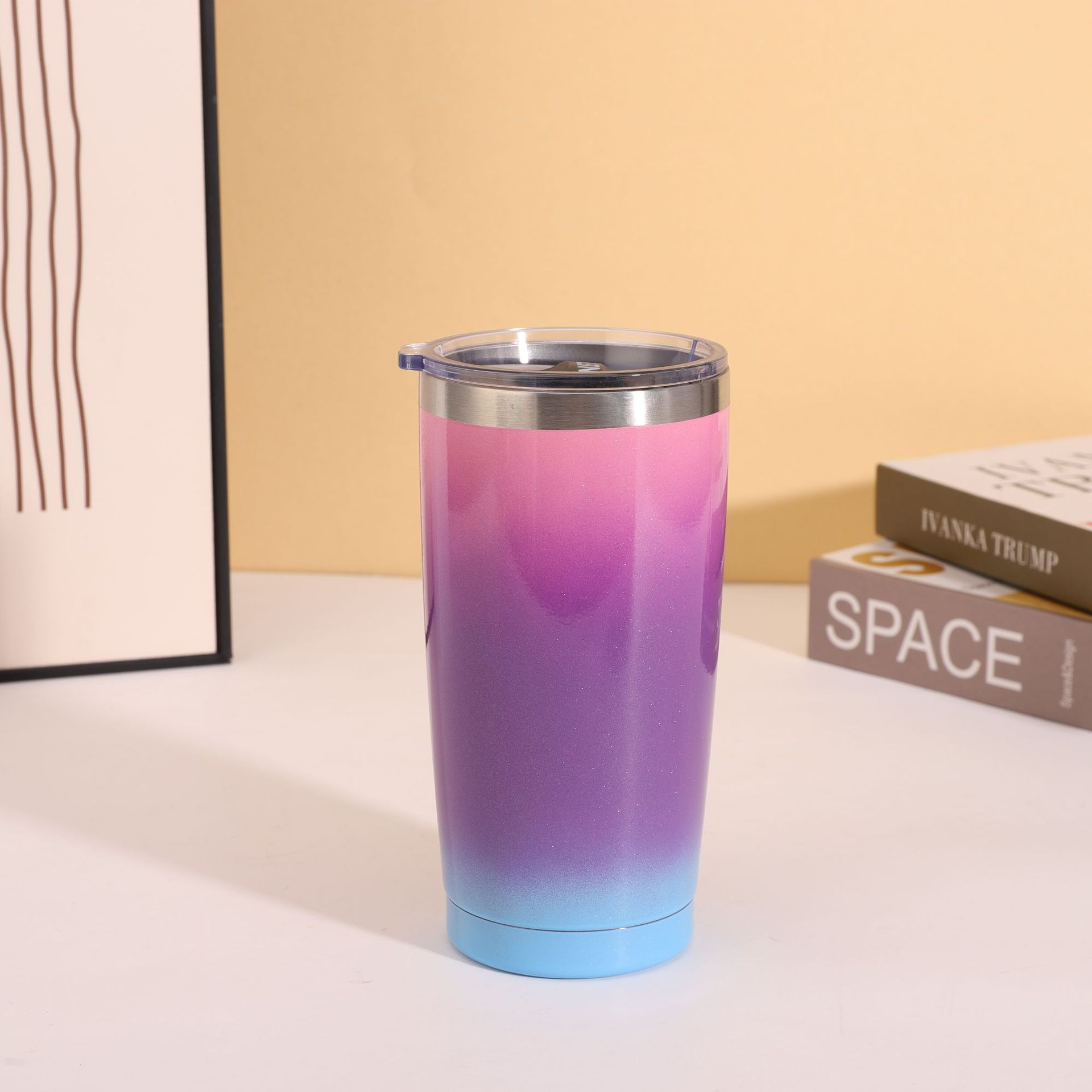 New American-style solid color 20oz powder-coated car cup, 304 stainless steel large-capacity vacuum portable water cup, insulated cup pic 7