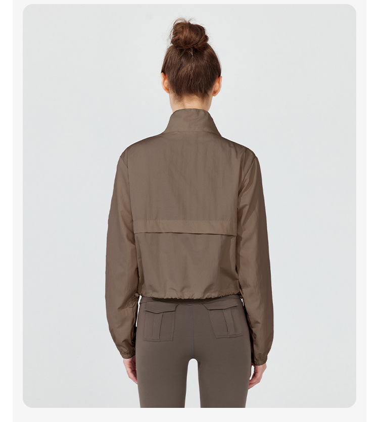 Windproof down jacket, thin casual sun protection yoga wear, smock top, long-sleeved, loose sports jacket for spring and summer, women pic 25