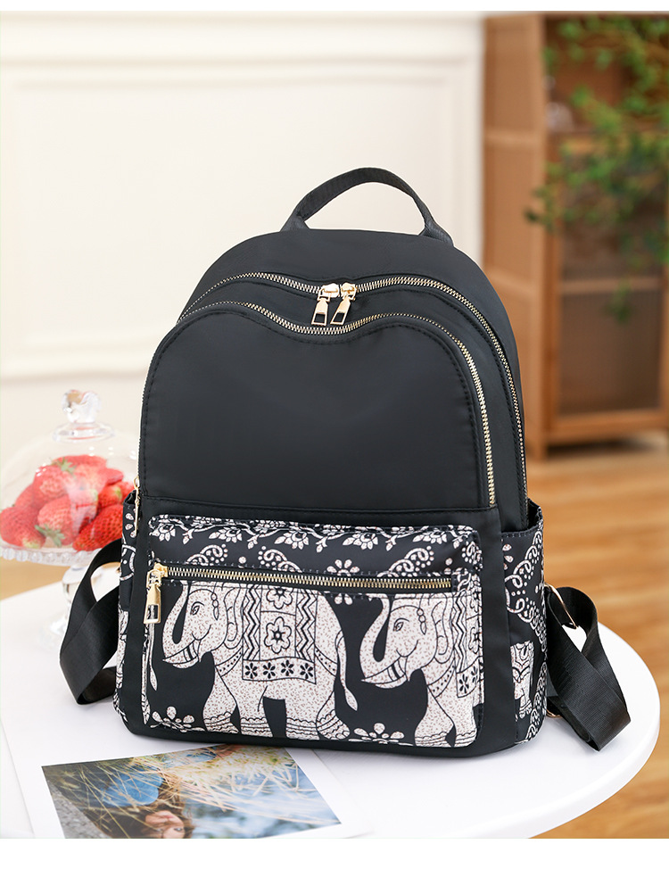 牛津布双肩包包女民族风时尚印花背包新马泰大容量旅行书包百搭包详情10