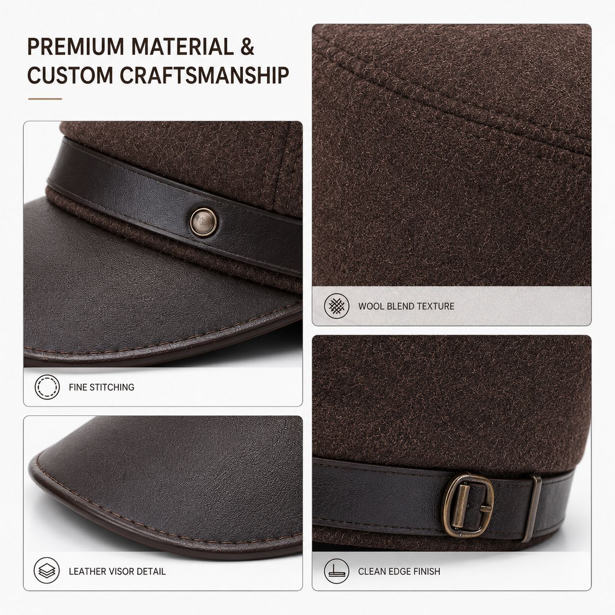 Lana boina otoño invierno hombres y mujeres inglés retro cortex gran cabeza circunferencia gran tamaño sombrero cálido transfronteriza comercio exterior personalizado pic 5