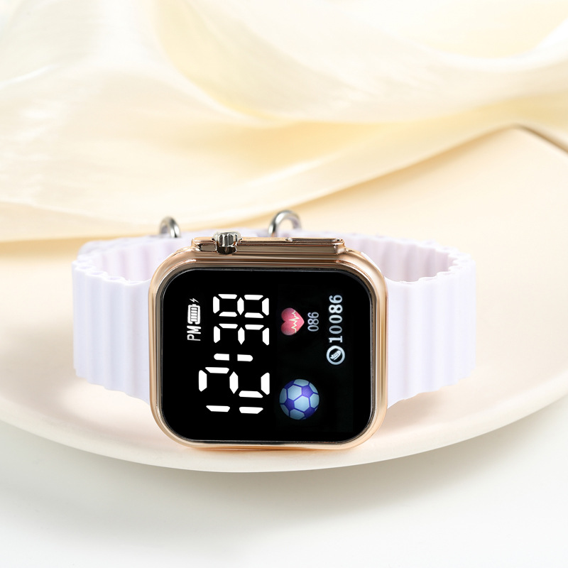 New in-stock wholesale cool electroplated LED square electronic watch, fashionable outdoor touch couple watch for primary and secondary school students pic 8