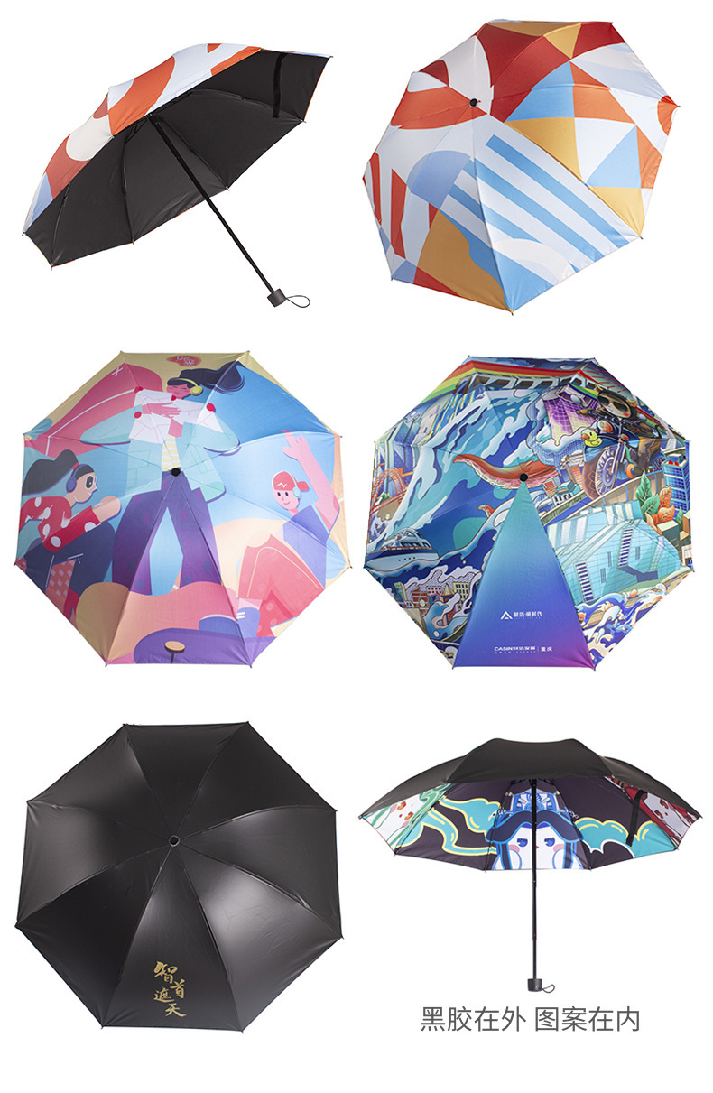 折叠遮阳雨伞定制logo来图定做可印图片彩色明星私人订制伞广告伞详情8