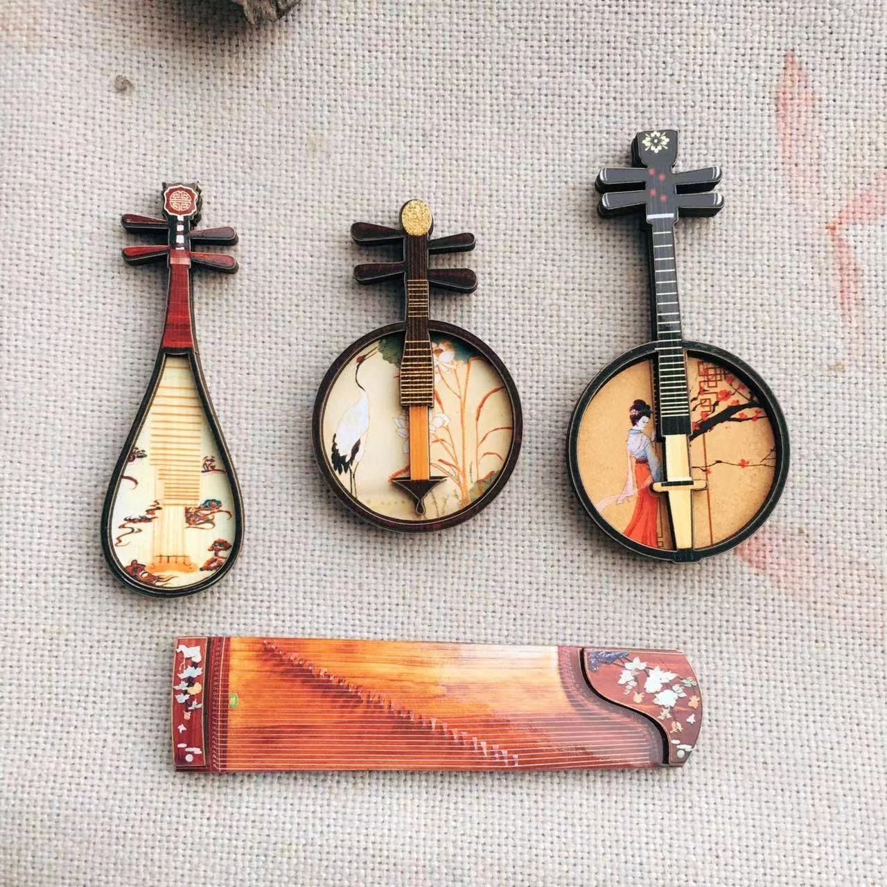 Suzhou Chinese-style wooden fridge magnets with a national trend and ancient style, cultural and creative souvenirs, fridge magnets on Instagram, high appearance level diy pic 2