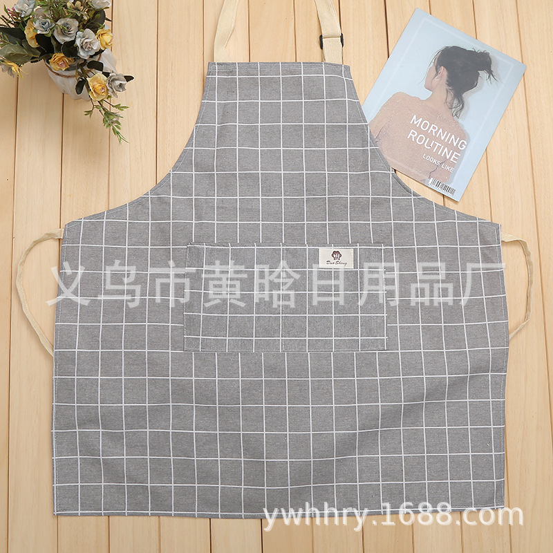 【 Chi Jia 】 Enlarged waterproof linen printed apron, widened adjustable straps, cross-border e-commerce for foreign trade export pic 5
