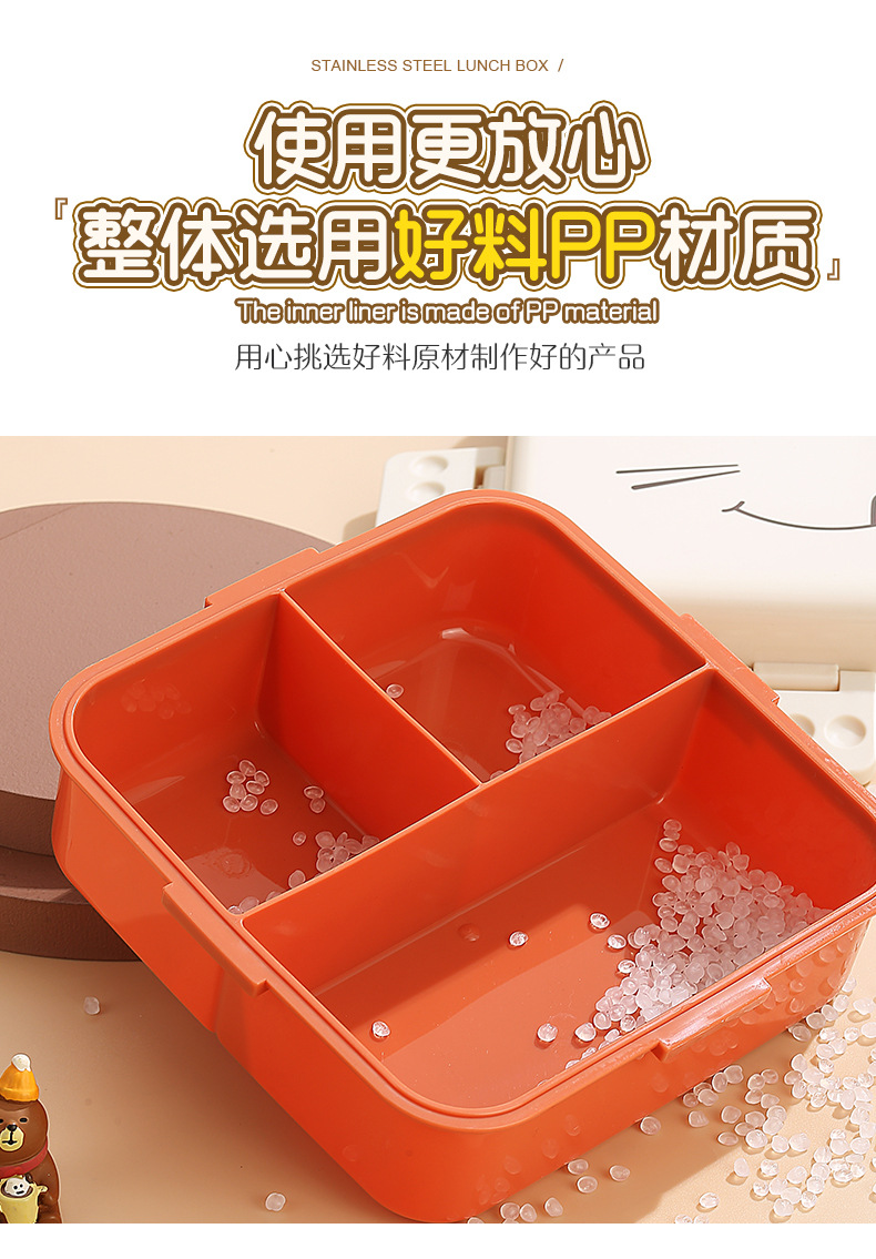 Japanese-style lunch box, ins style cross-border student version lunch box, easy to clean, microwave oven heating lunch box with lid, office worker pic 5
