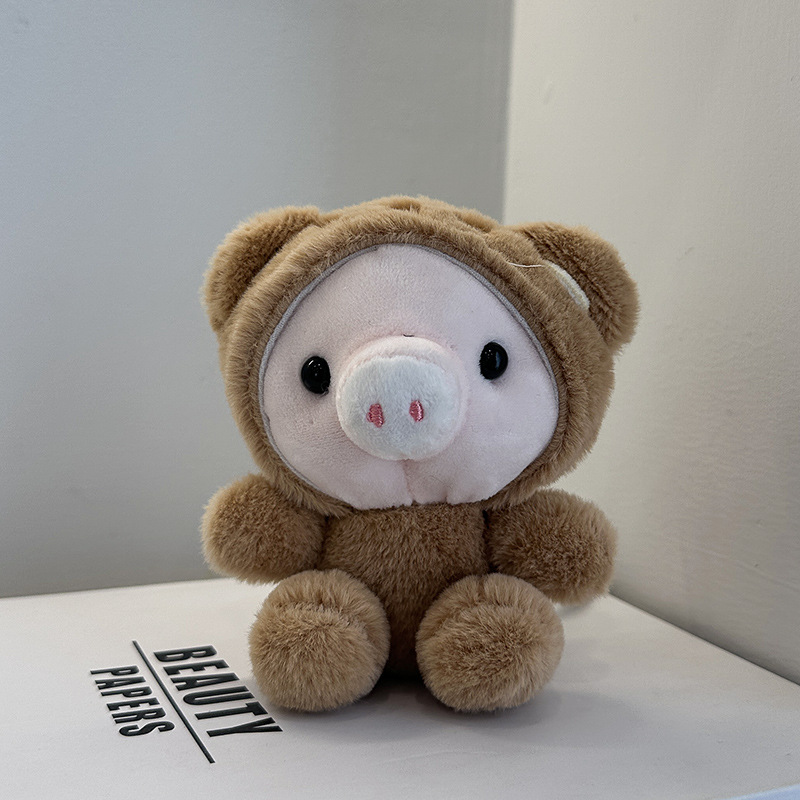 Cute little pig costume dolls, plush toys, little rabbit pendants, keychains, schoolbags, hanging decorations, piggy dolls, frogs pic 12