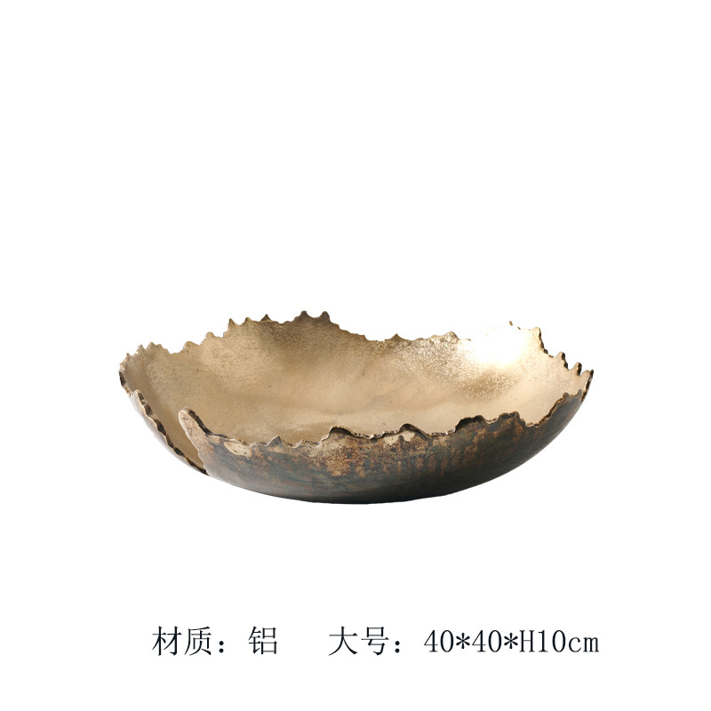印度进口铝制银色不规则浅边水果盘零食坚果收纳托盘茶盘摆件装饰详情51
