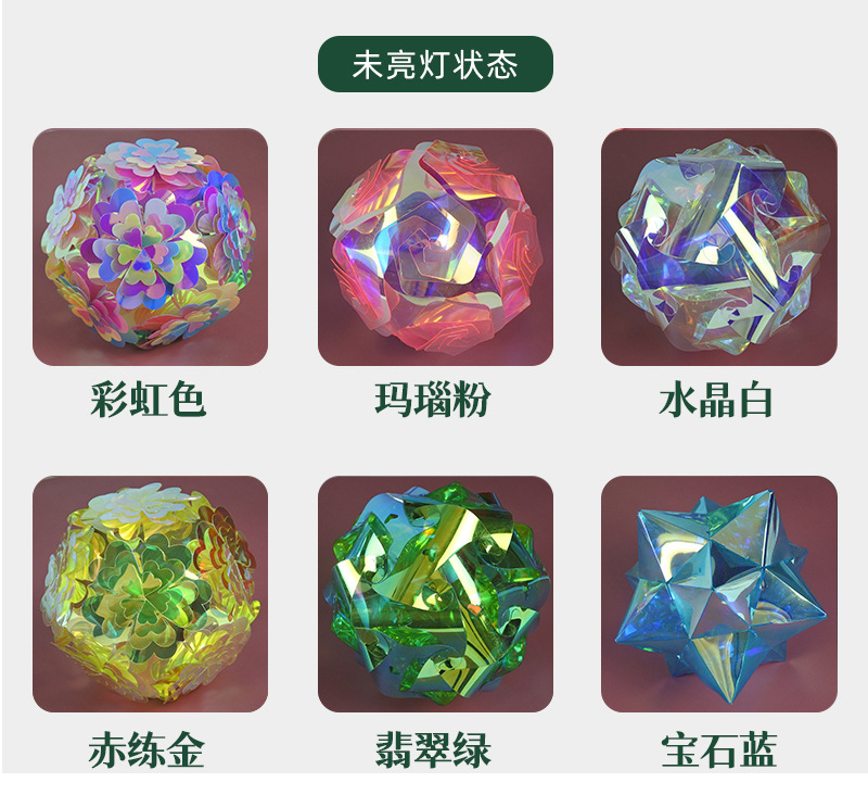 新款花灯led灯笼 春节元宵灯儿童磨砂镭射炫彩萤光diy手工手提灯详情5