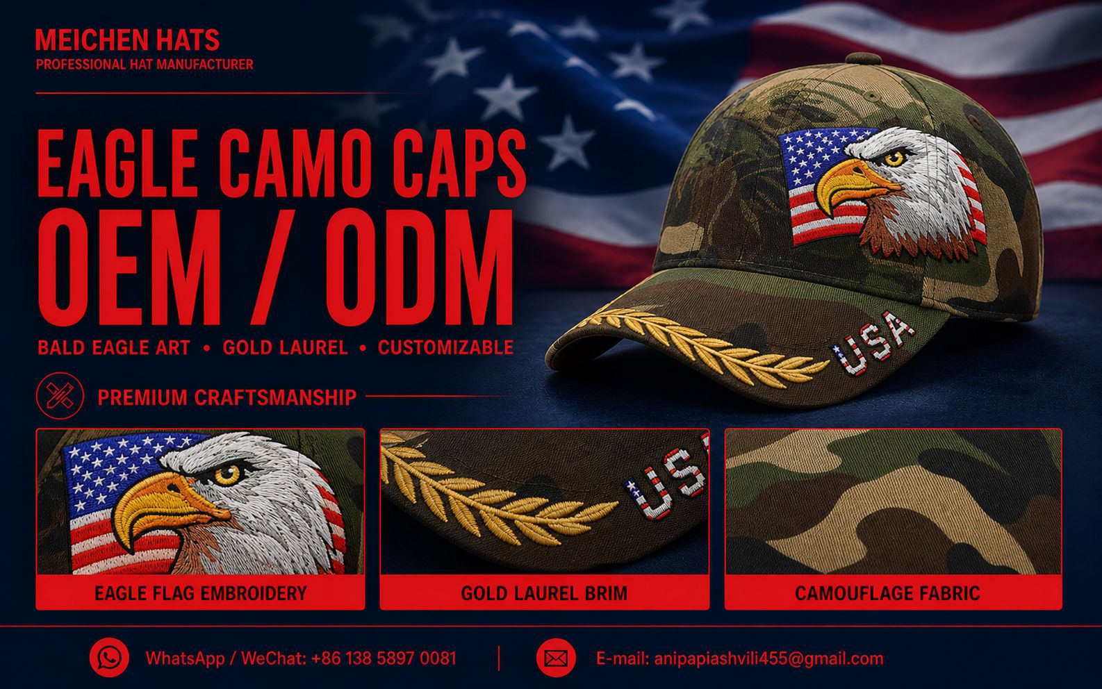 Customized LOGO embroidery baseball caps, 3D stereoscopic embroidery baseball caps, sample customization, advertising caps, foreign trade factory pic 12