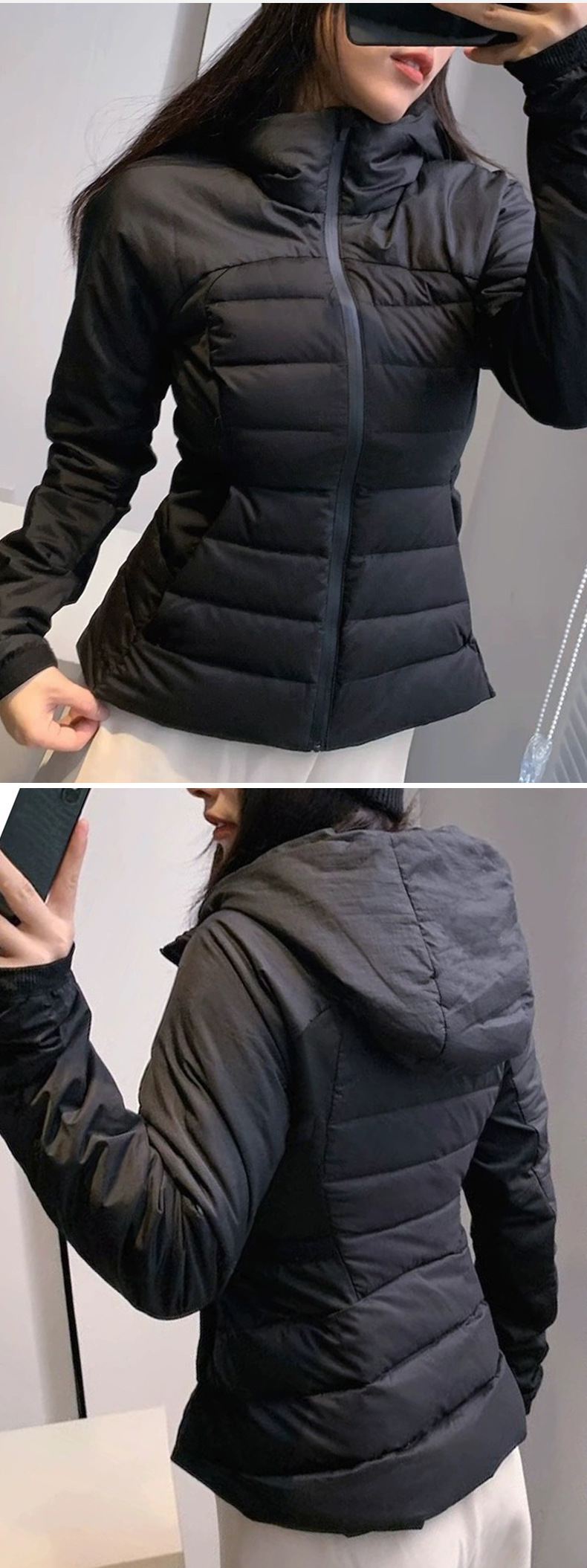 Winter down jacket, form-fitting hooded, running, outdoor warmth, winter sports, yoga wear, coat jacket for women pic 28