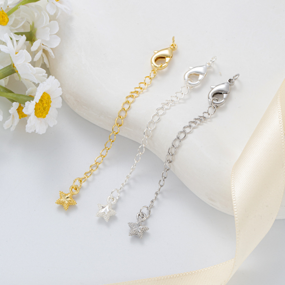 Engraved copper pendant plated with 18K real gold, lobster buckle, extension chain, 14K gold-plated tail chain, diy handmade necklace tail chain pic 8