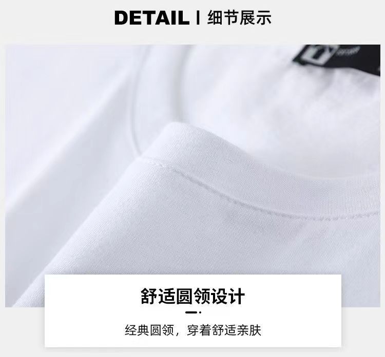 冰凉冰丝t恤港风ins三朵红花圆领短袖T恤男女休闲情侣装宽松型详情6