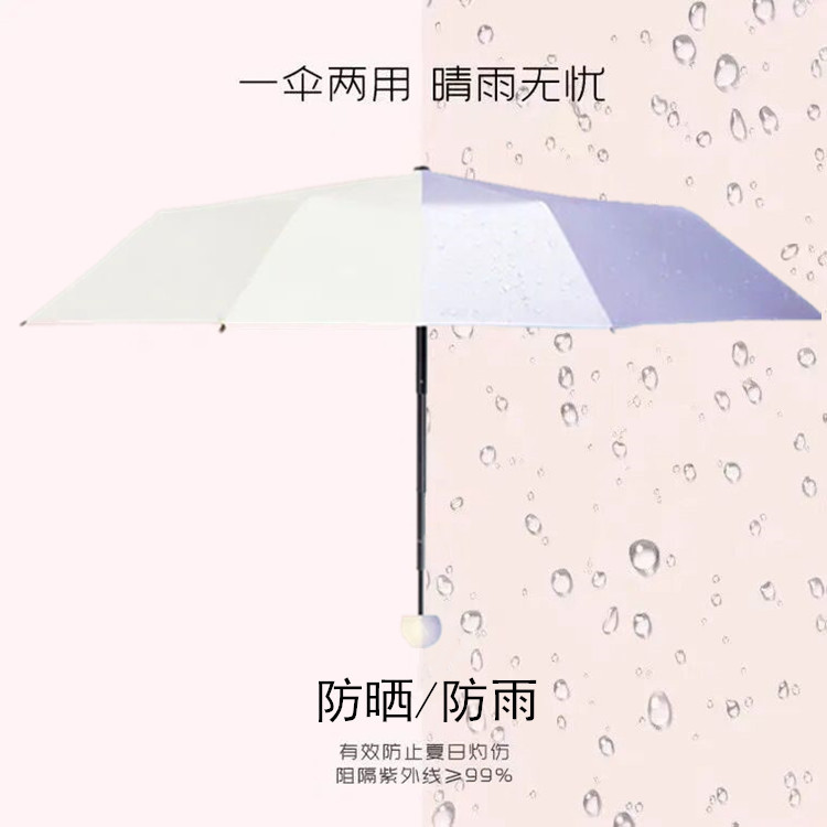 女士礼品伞印logo遮阳防晒太阳伞小巧便携五折雨伞迷你折叠胶囊伞详情10