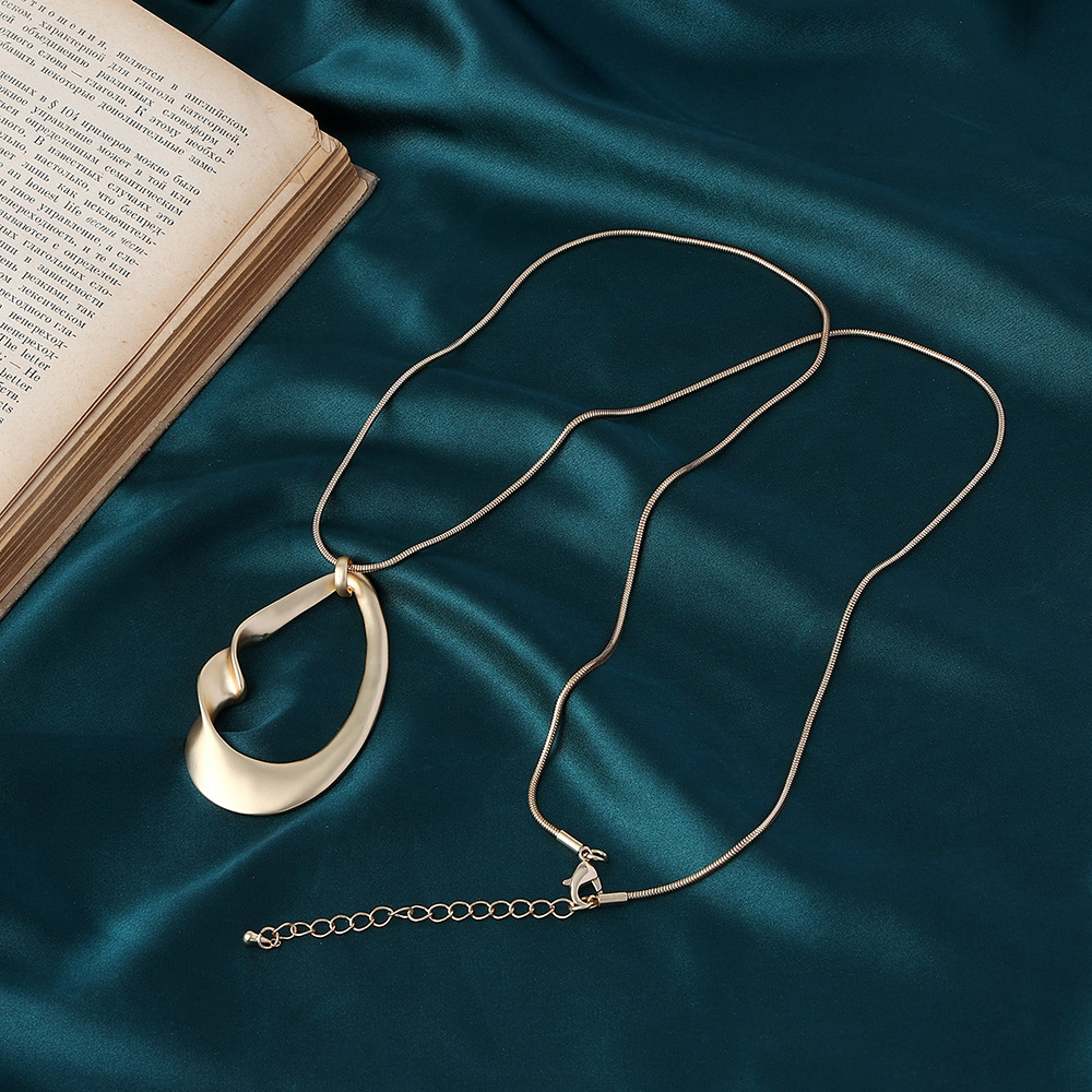 跨境亚马逊爆款女士合金水滴长款女ins风饰品复古简约吊坠毛衣链详情10