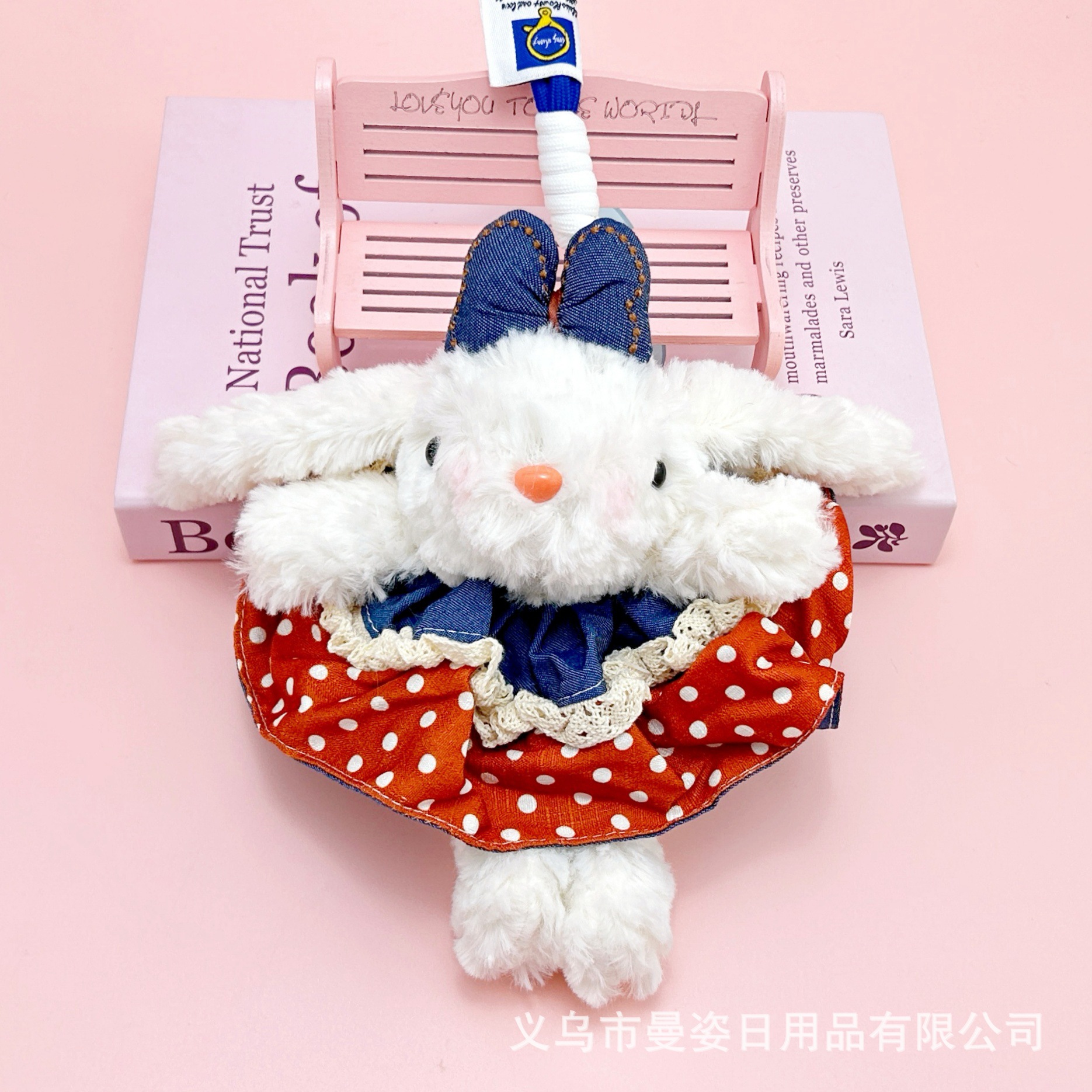 手工可爱垂耳兔毛绒玩具少女心钥匙扣公主裙精致兔子公仔摆摊批货详情17