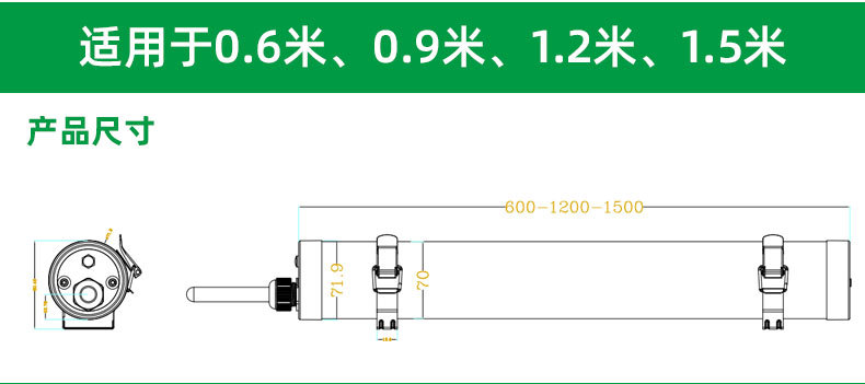 Customized led lamp tubes, high-brightness energy-saving fluorescent lamp brackets, waterproof and anti-corrosion integrated three-proof lamps, round long strip lamps pic 5