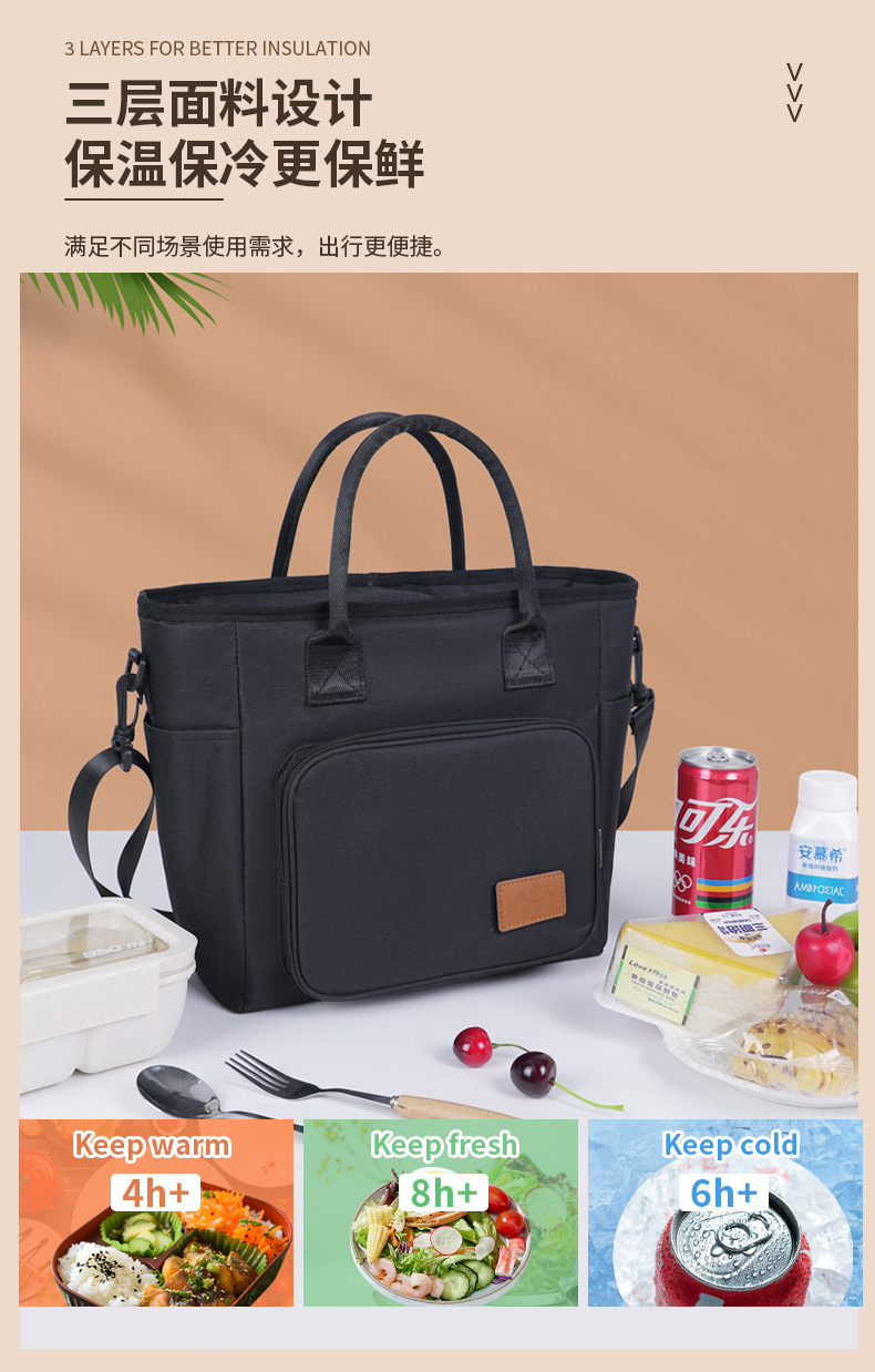 跨境亚马逊牛津布餐包单肩斜挎包保温饭盒收纳包折叠便携保温冰包详情11