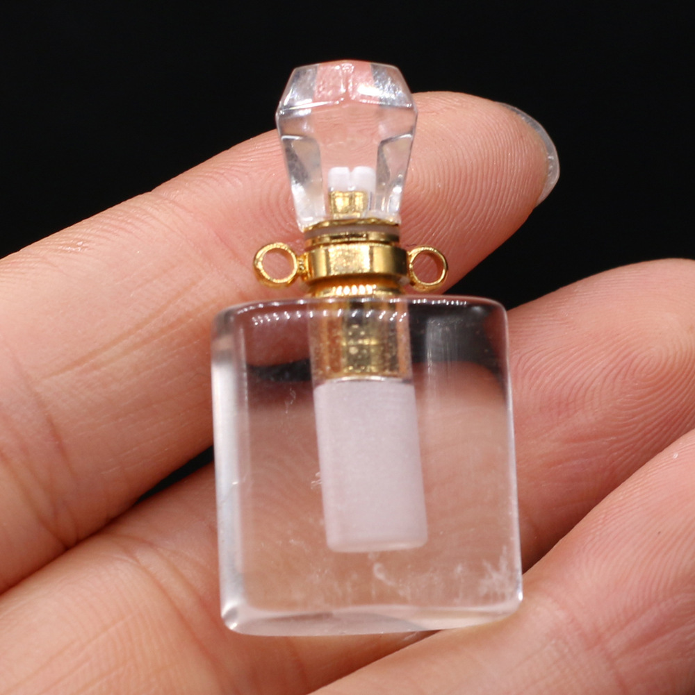 Exquisite natural semi-precious stone perfume bottles, white crystal, various shapes, DIY accessories, fashionable and exquisite wholesale production pic 64
