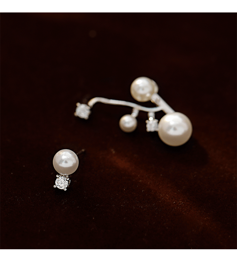 Hyacinth asimétrico diamante perla pendientes moda de las mujeres ligero extravagancia alto grado sentido gigante de buena mirada único y hermoso pendientes de oído pic 6