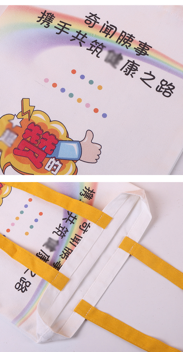 Customized canvas bag advertising training blank hand-held canvas bag ins high-end style single-shoulder printed cotton bag customization pic 13