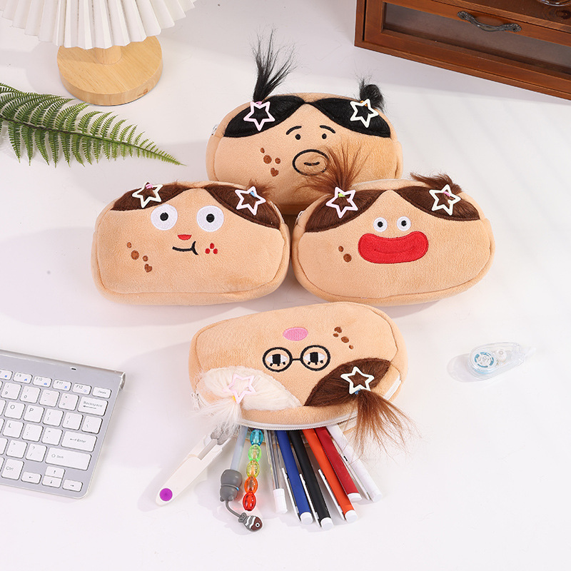 2025搞怪丑萌可爱卡通毛绒大容量笔袋学生创意文具收纳收纳袋ins详情7