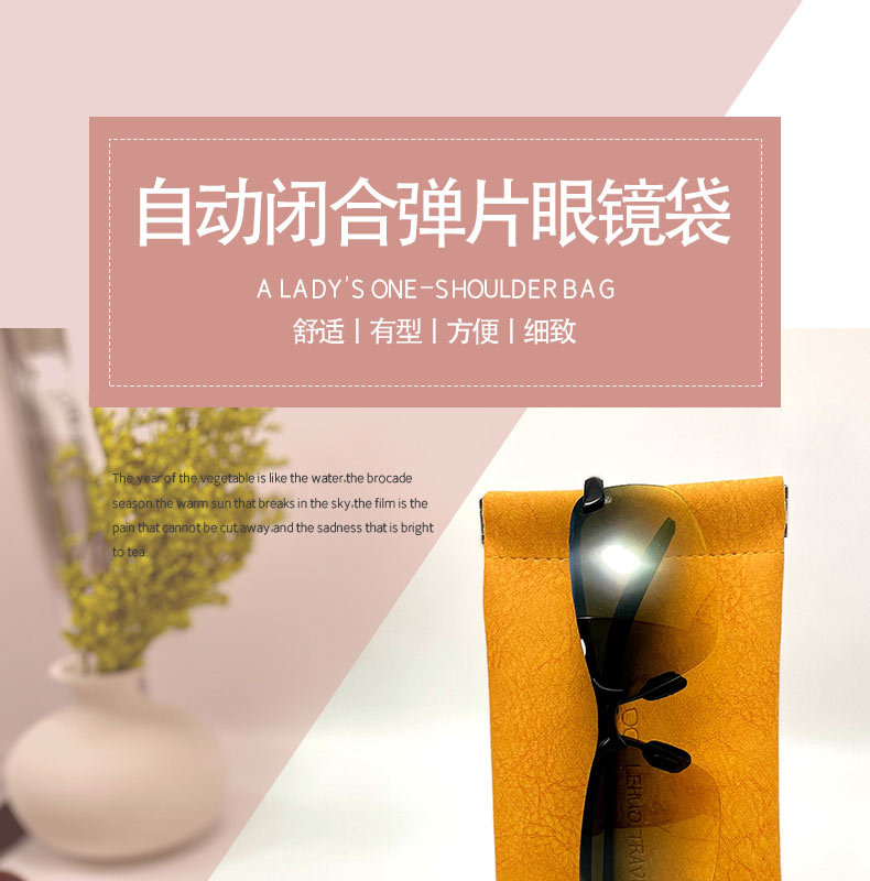 眼镜袋便携式眼镜盒保护套新款保护套太阳镜抗压自动弹片口详情1