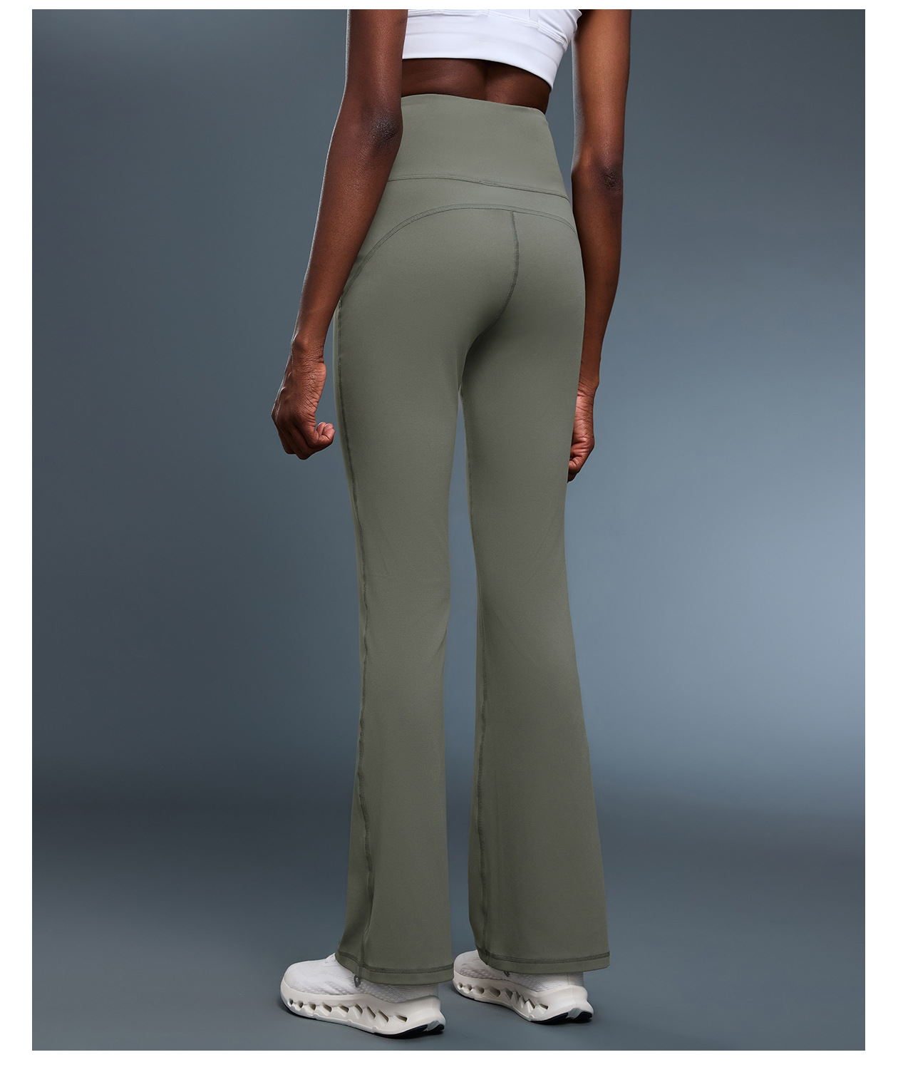 Slightly flared wide-leg yoga pants for women, high-waisted, hip-lifting and belt-tightening, casual and versatile, comfortable and elastic fitness pants DL204 pic 18