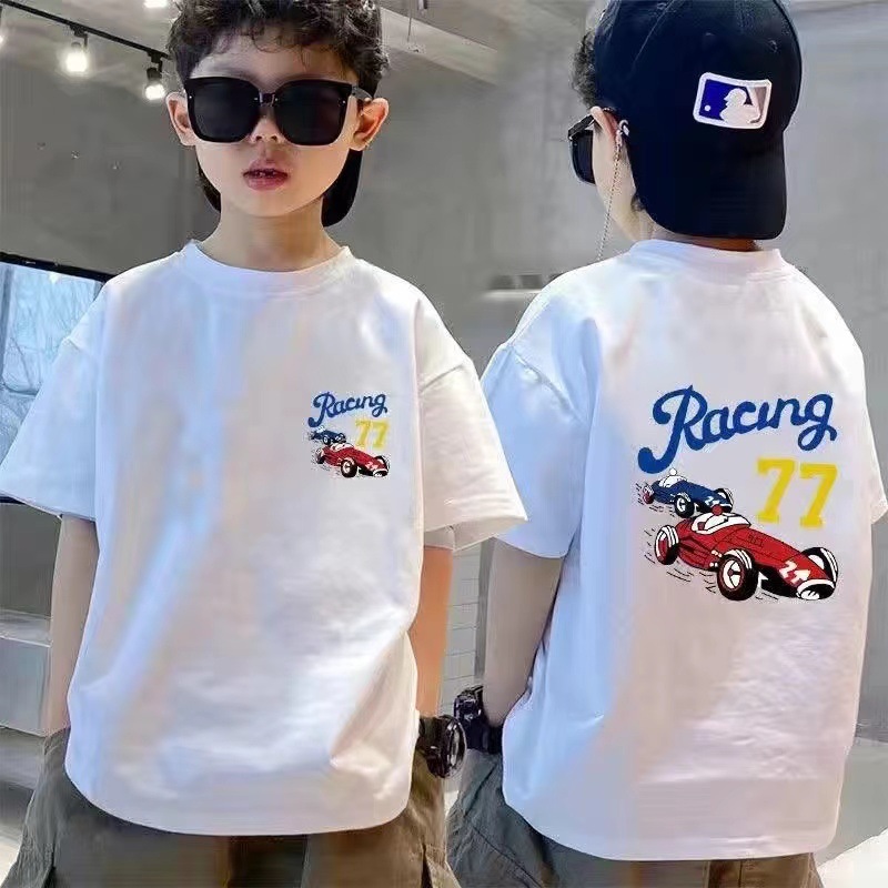 Guozao nuevo algodón guozao niños pequeños y medianos verano ropa de manga media chico chico chica bao guenzao frito calle manga corta camiseta pic 19
