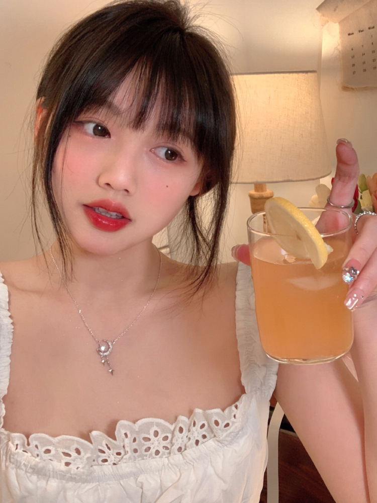 银贝S925通体项链星月浪漫吊坠锁骨链女轻奢精致纯欲仙气高级颈链详情4