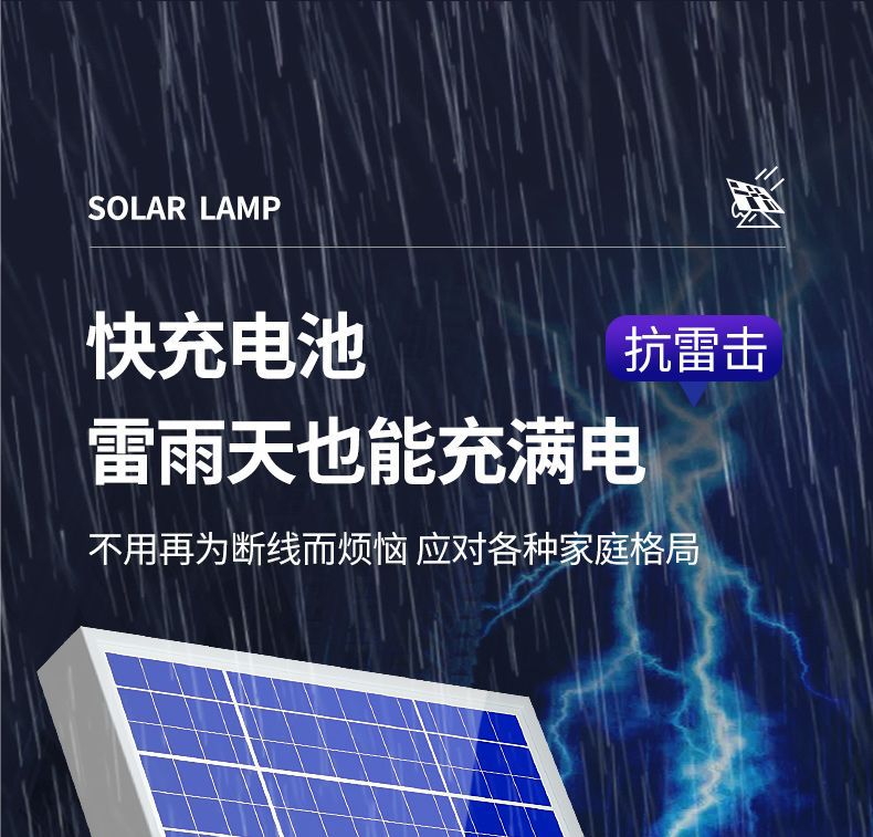 新款太阳能照明灯家用室内外防水投光灯天黑自动亮太阳能路灯批发详情15