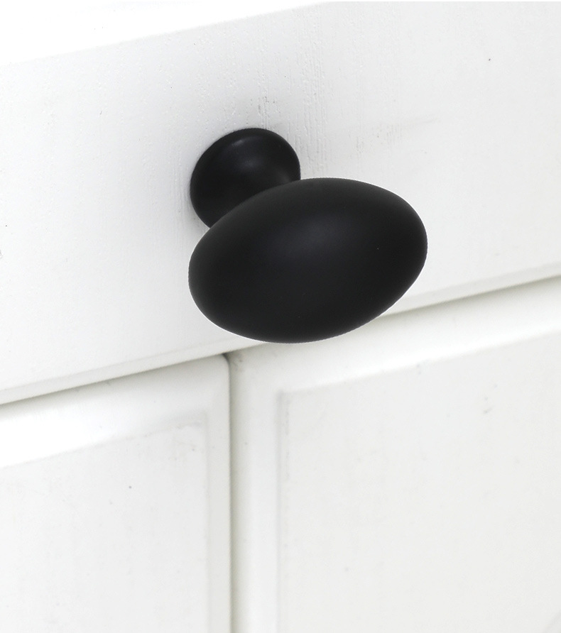 鸽子蛋椭圆抽屉单孔拉手北欧金色亮光黑色橱柜衣柜家具圆形小拉手详情10
