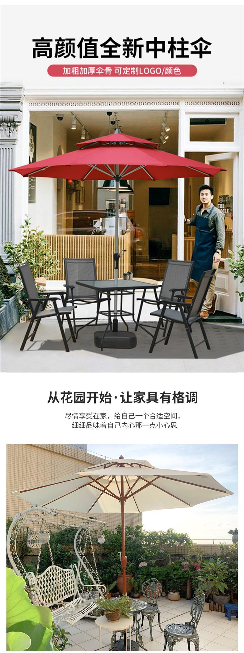 戟晔户外遮阳伞庭室外桌椅带伞摆摊太阳伞户外伞露营广告民宿中详情13
