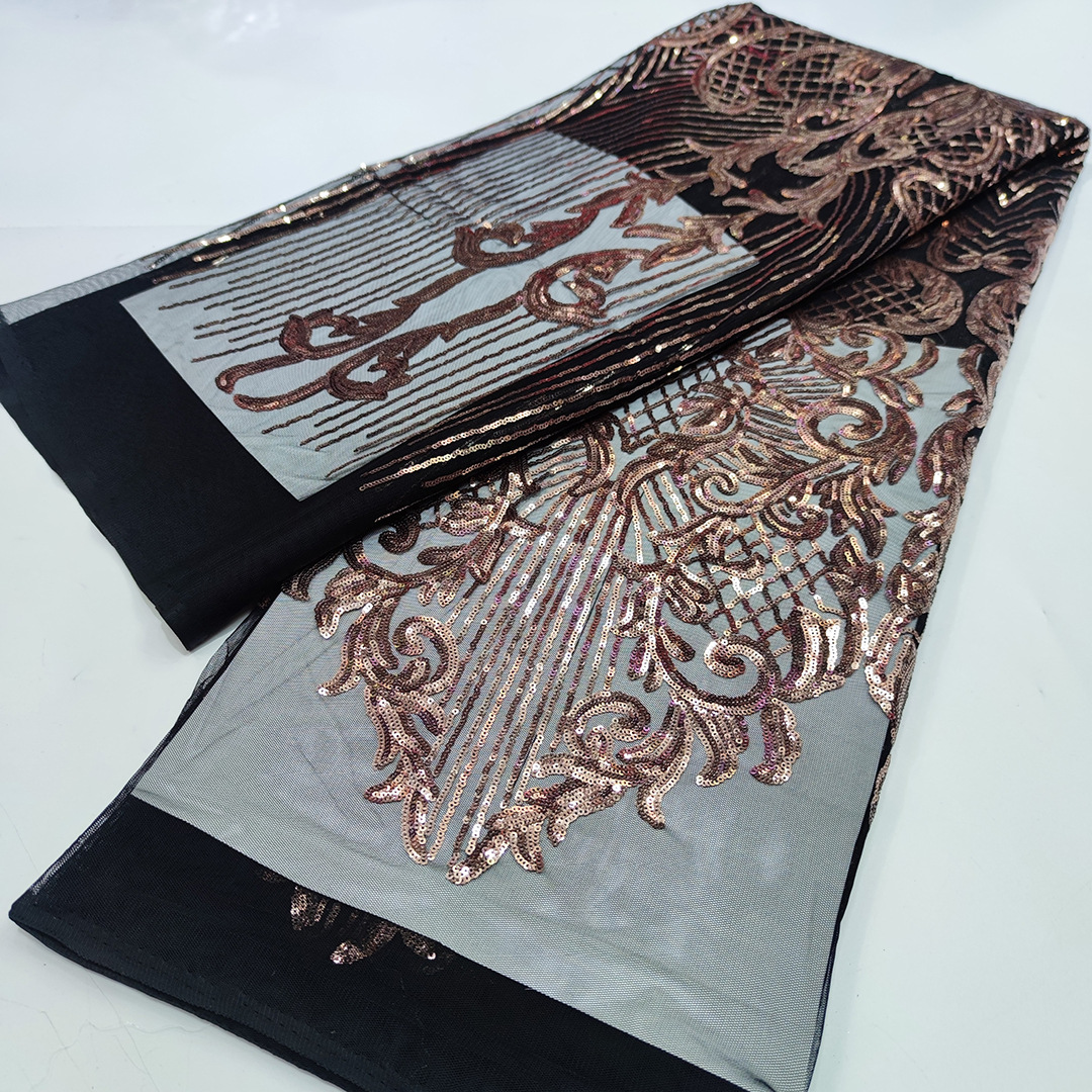 新款非洲亮片蕾丝花边网布面料派对礼服民族风服装辅料laceJX756详情48