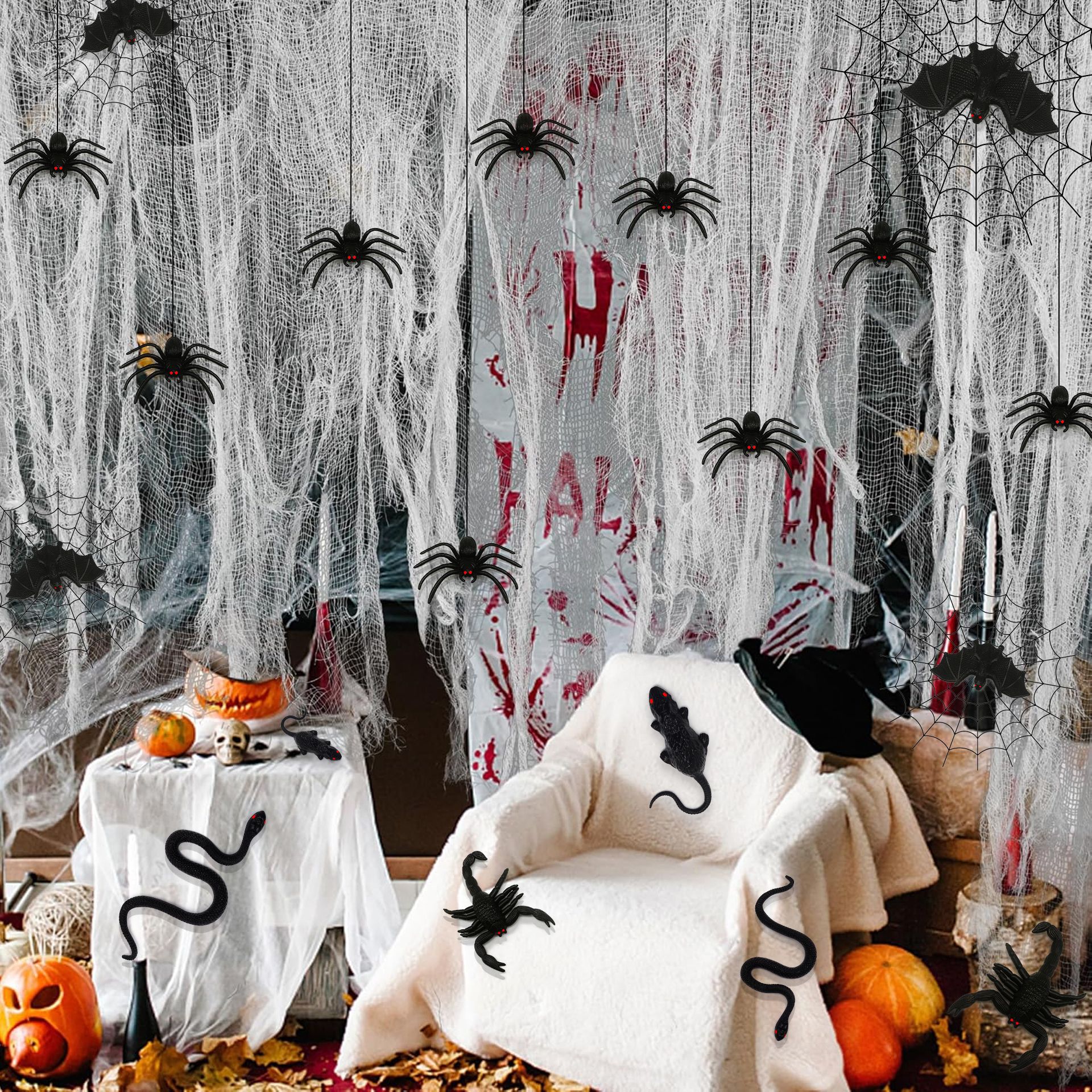 跨境新奇整人恶搞仿真黑蝎子蝙蝠老鼠蜘蛛万圣节整蛊塑胶玩具批发详情3