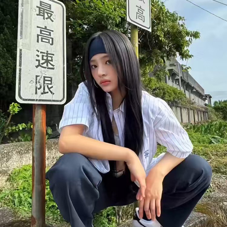 minji金玟池同款针织发带百搭健身束发带简约发绳运动弹力头带女详情9