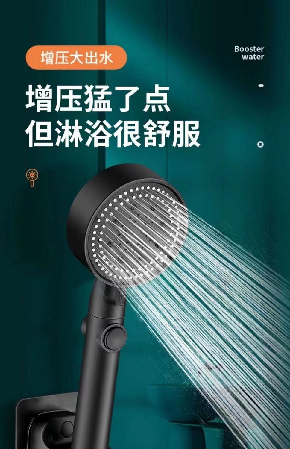 Upgraded multi-functional powerful pressure-increasing showerhead with five adjustable Settings, handheld nozzle, shower room, shower filter, and showerhead pic 1