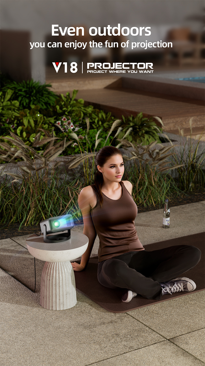 跨境新款高清便携式家庭投影仪4k手机无线同屏自动梯形安卓投影机详情8