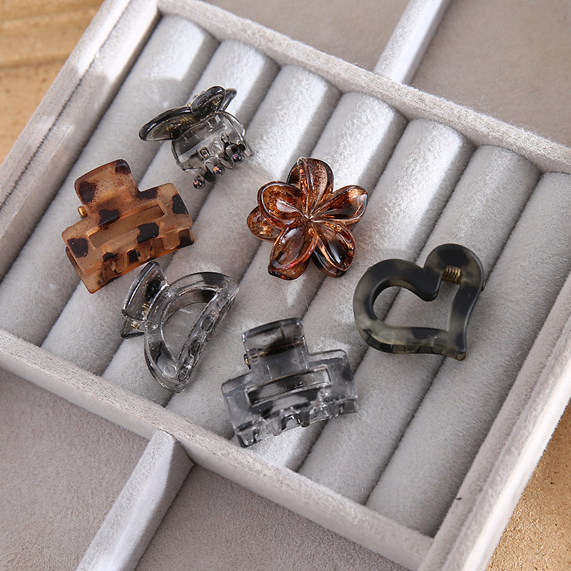 Coffee-colored small hairpin, matte and frosted bangs, hair clipper, small hair clipper for top and side decoration, cross-border hair accessory wholesale pic 2